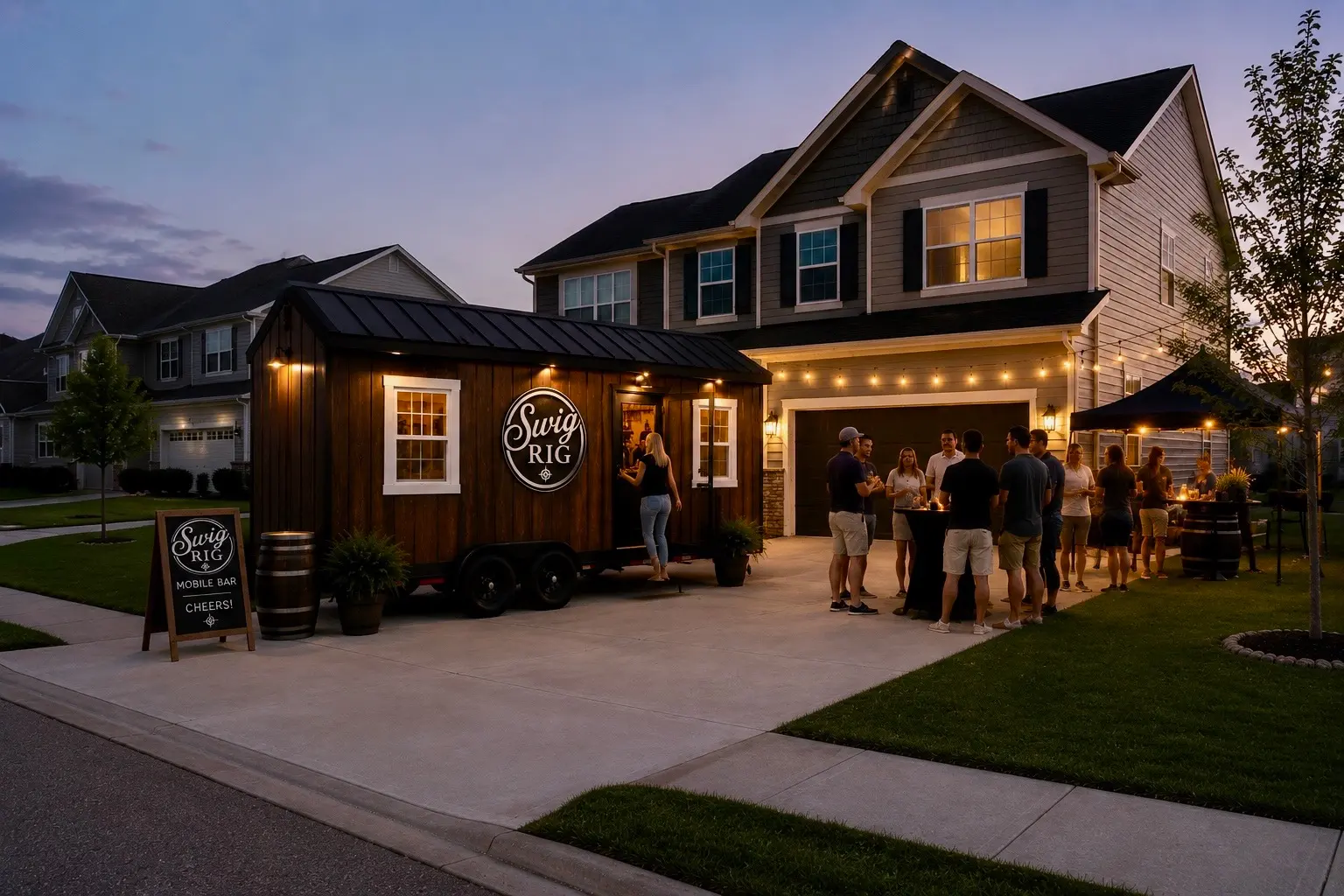 Swig Rig at a driveway party