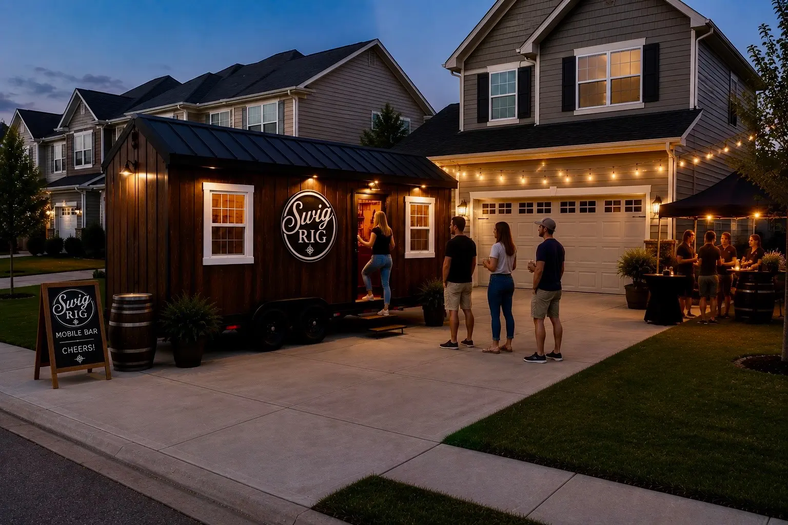 Swig Rig at a backyard gathering