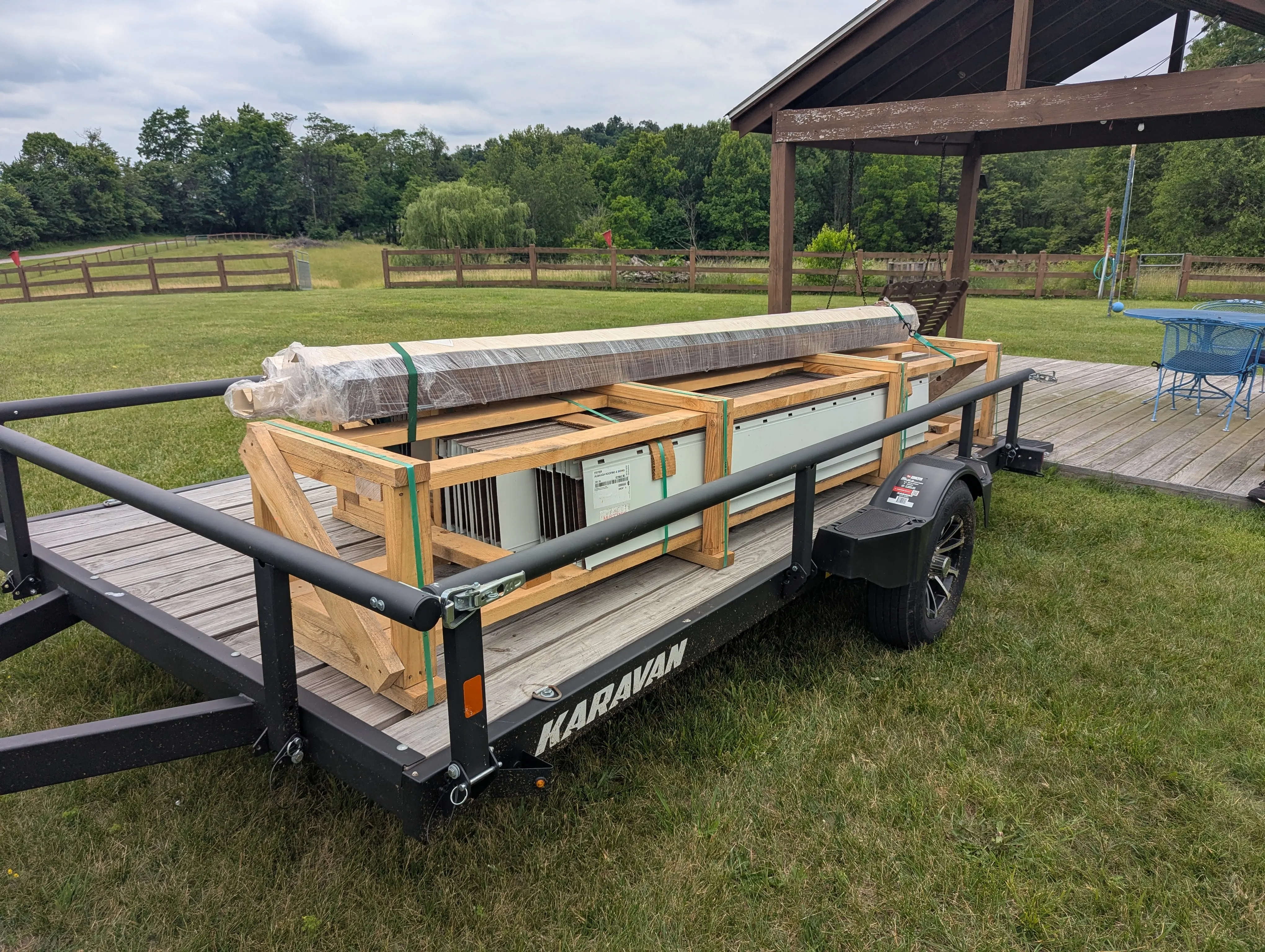 Board and batten exterior metal picked up and ready for install