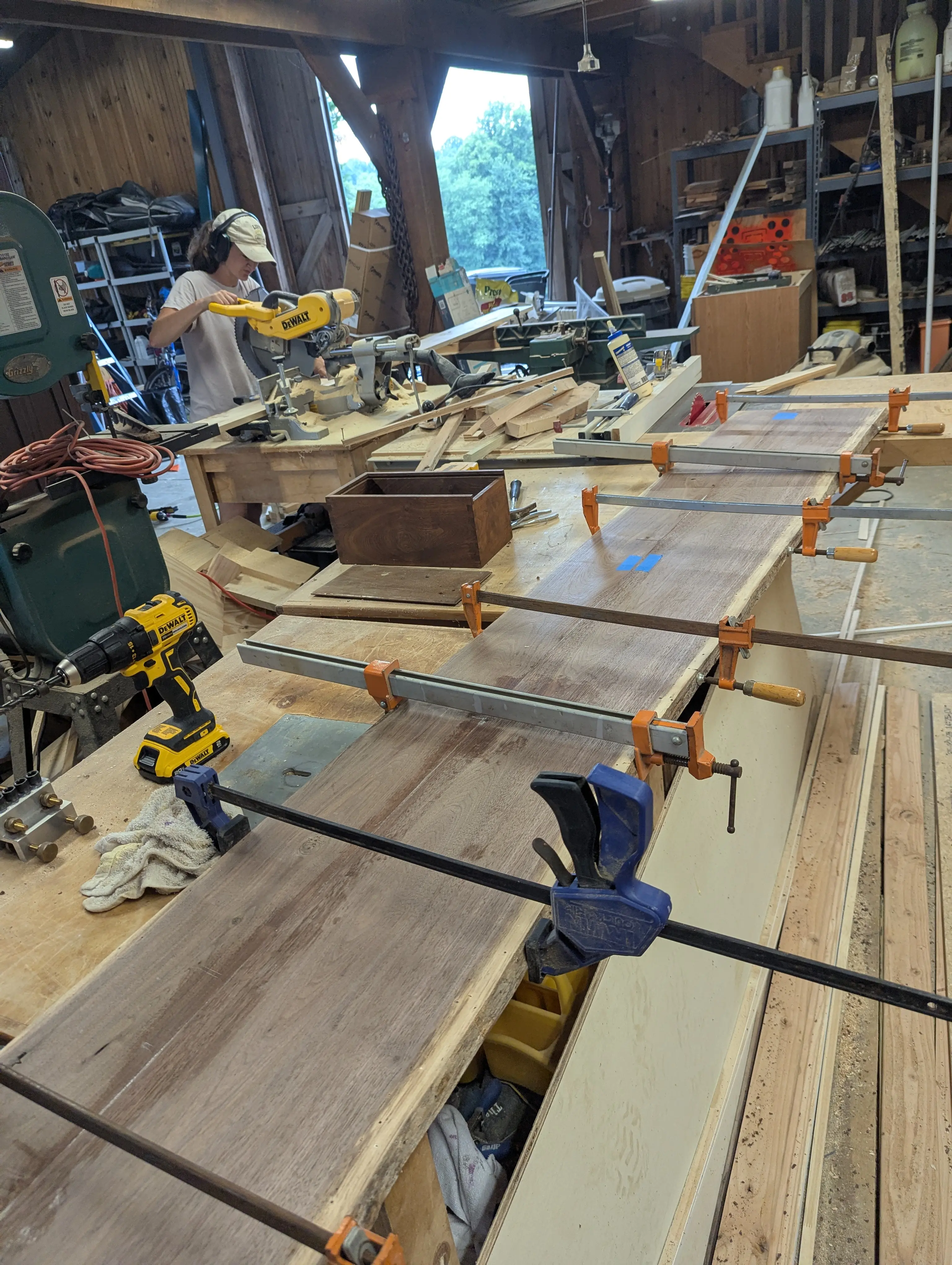 Bartop glued up and in clamps