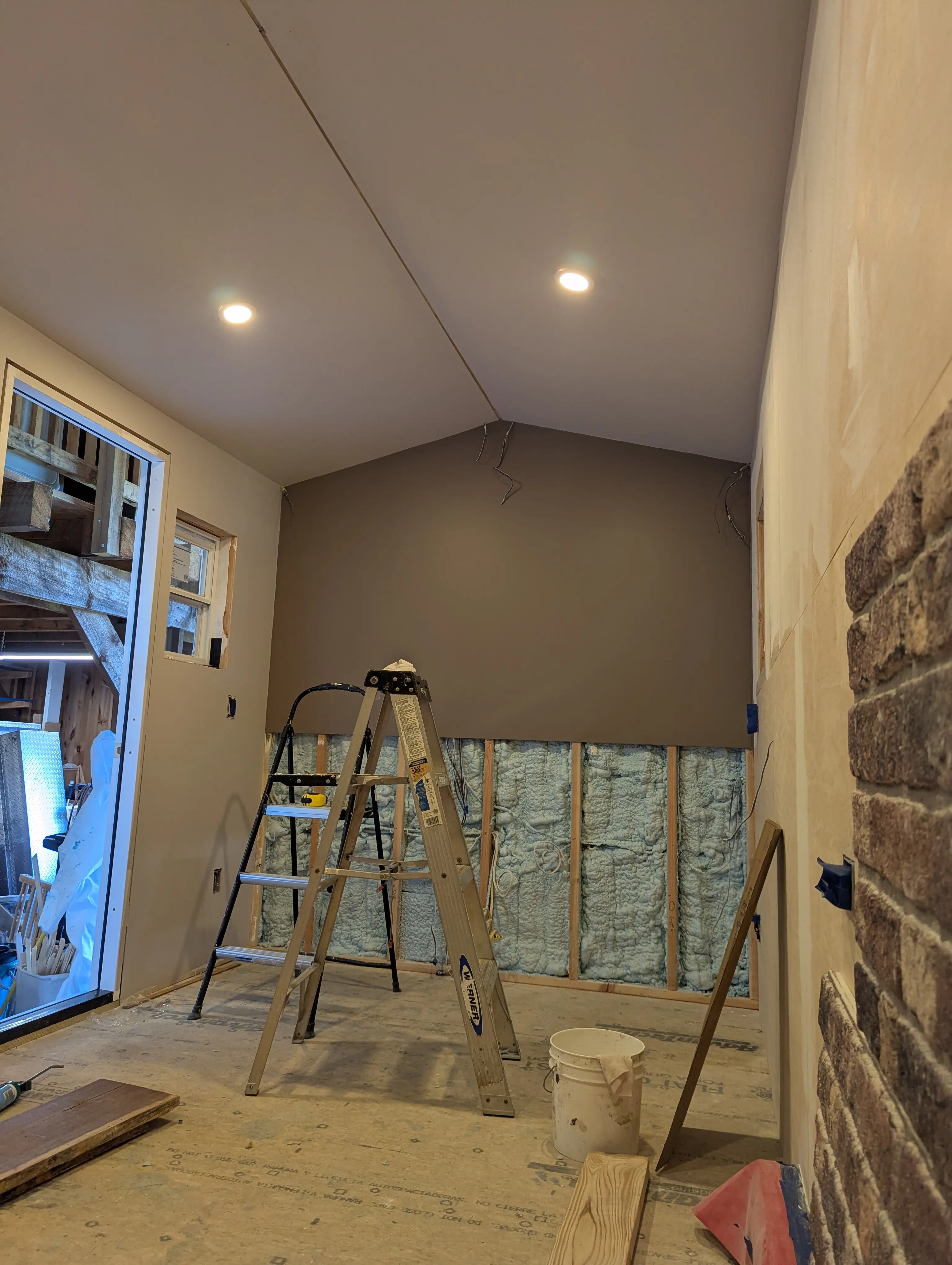 Painting the end walls of the Swig Rig interior